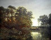 Charles Francois Daubigny Landscape with a pond oil painting